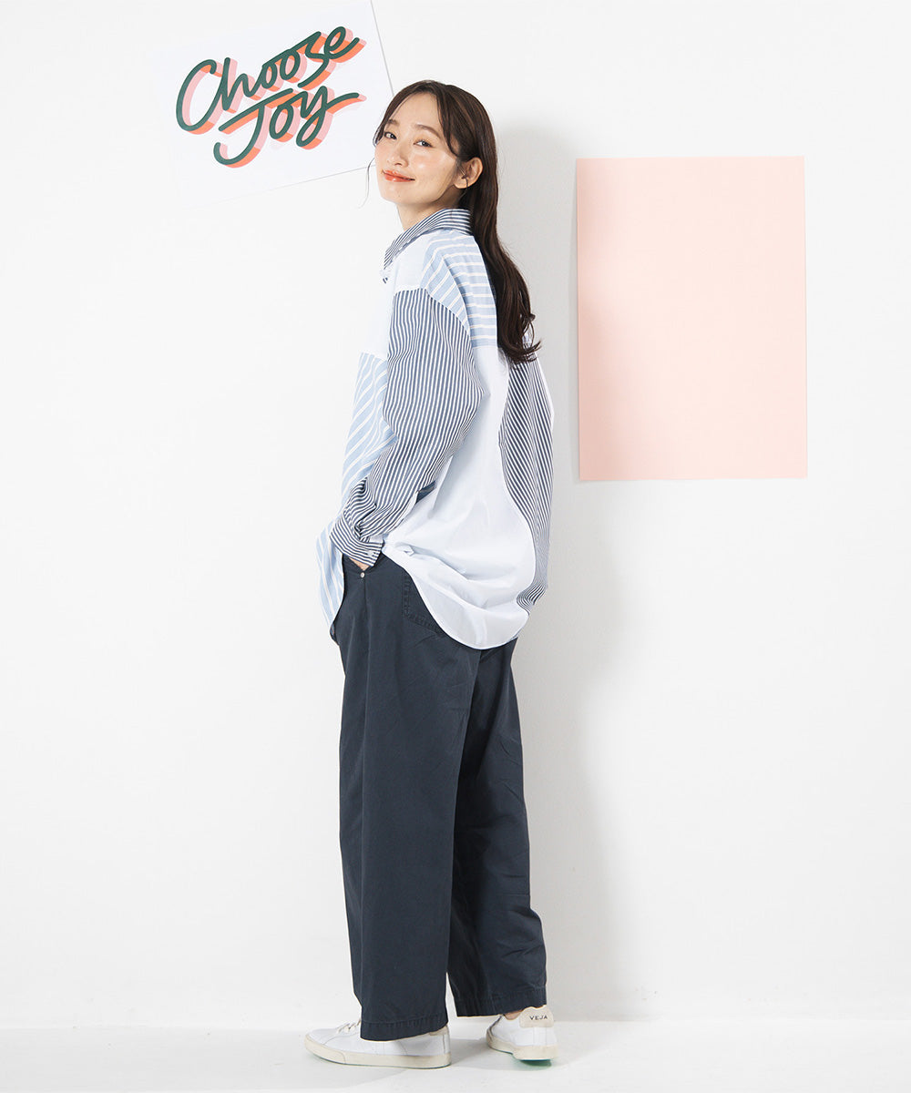 大きいサイズ レディース シャツ ストライプ