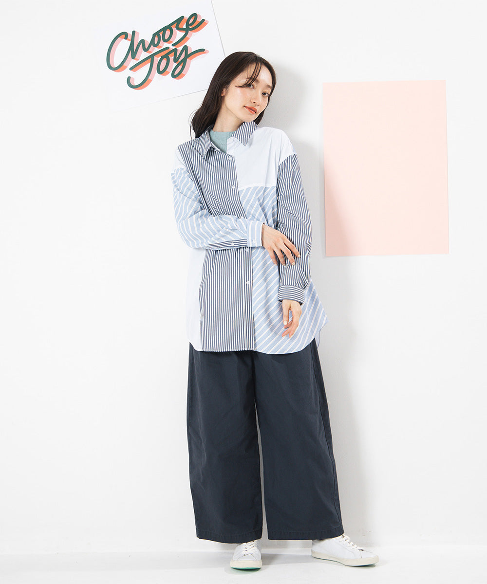 FONTLAB ストライプクレイジーパターンシャツ