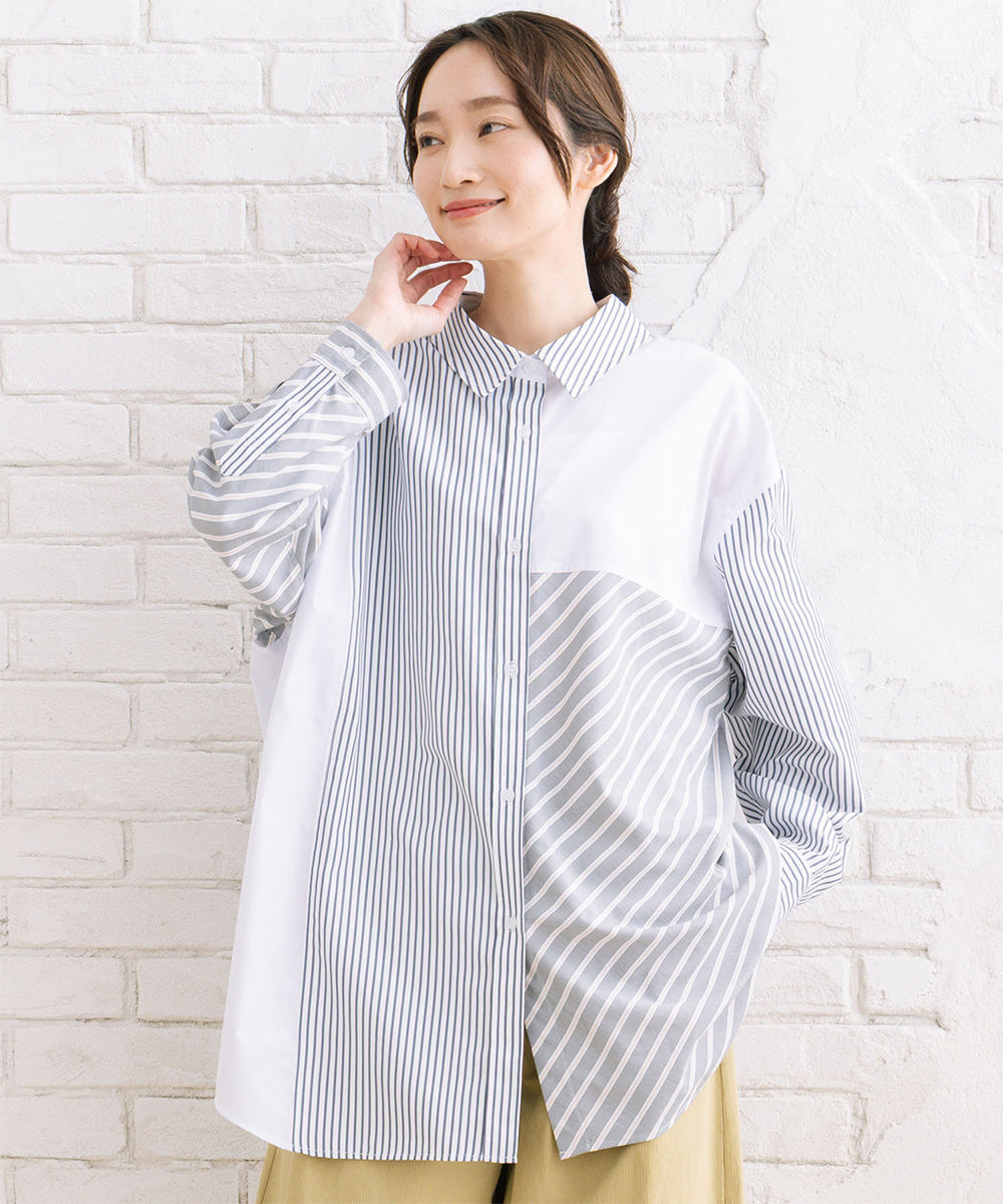 21号(6L～) FONTLAB ストライプクレイジーパターンシャツ