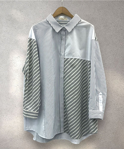 FONTLAB ストライプクレイジーパターンシャツ