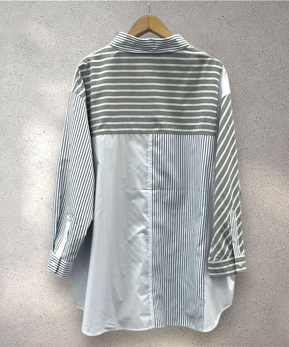 FONTLAB ストライプクレイジーパターンシャツ