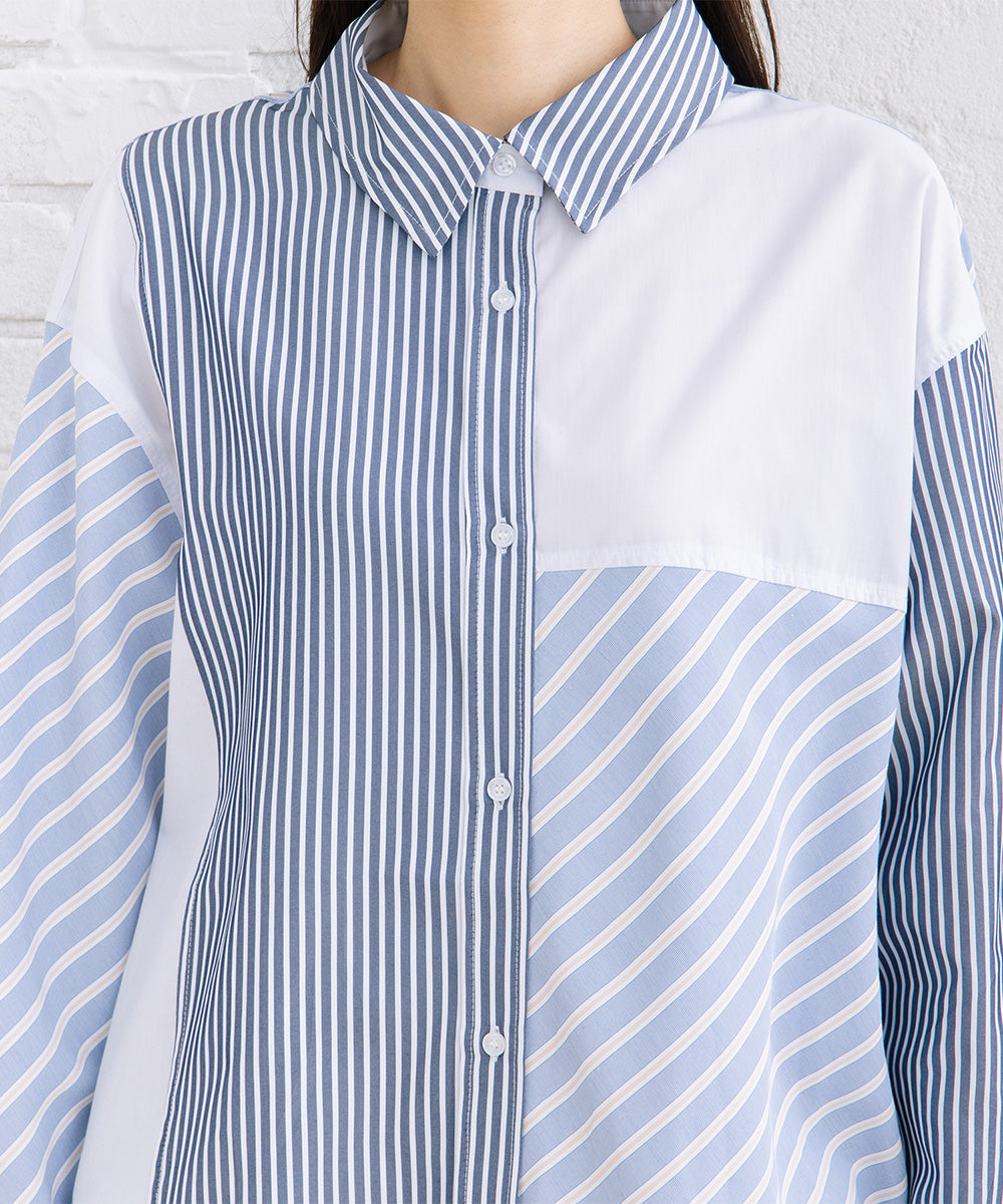 FONTLAB ストライプクレイジーパターンシャツ