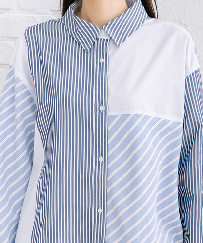 FONTLAB ストライプクレイジーパターンシャツ