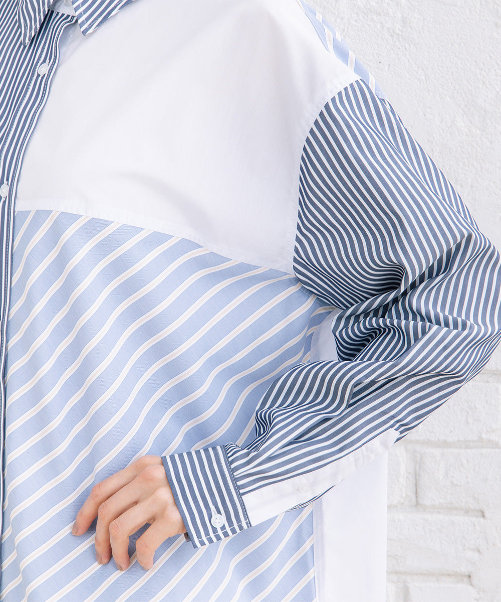 FONTLAB ストライプクレイジーパターンシャツ