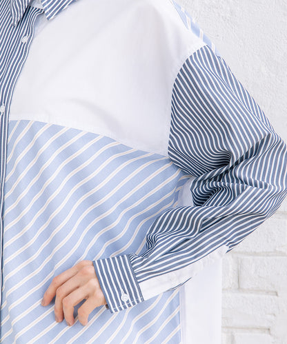 FONTLAB ストライプクレイジーパターンシャツ