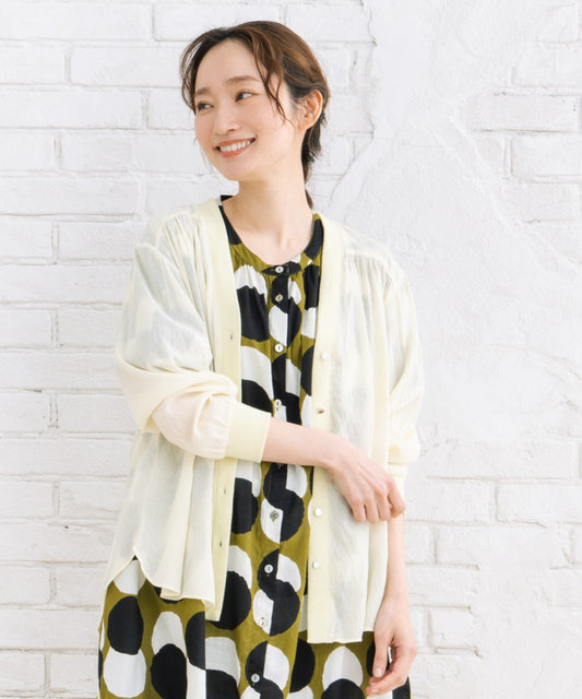 01-6719　FONTLAB 気流染めシャツカーディガン