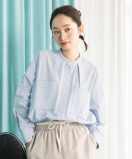 LIYOCA ストライプタックシャツ
