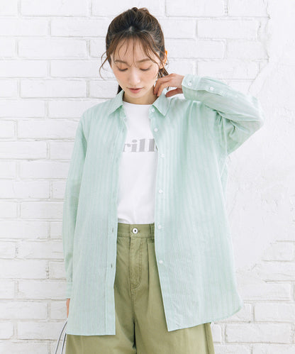 ストライプジャカードシャツ