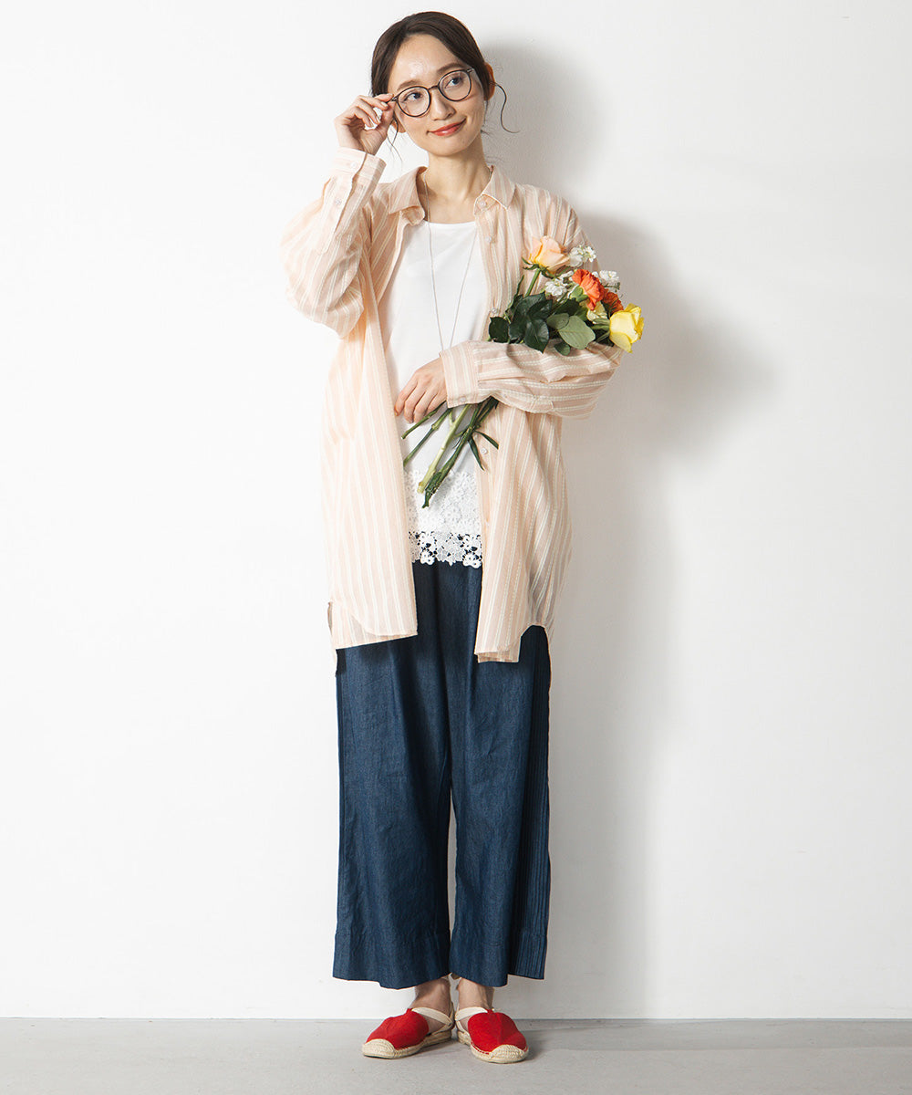 ストライプジャカードシャツ