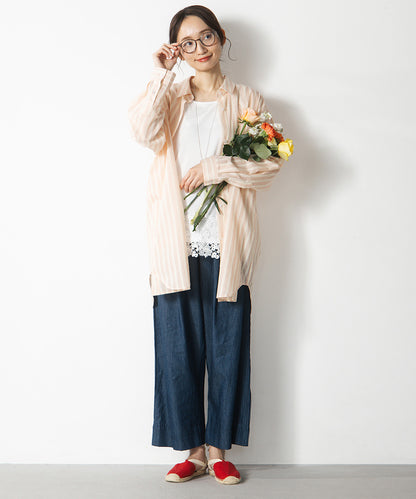 ストライプジャカードシャツ