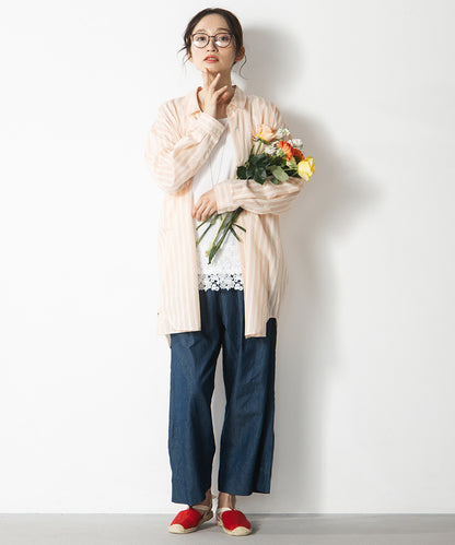 ストライプジャカードシャツ