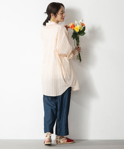 ストライプジャカードシャツ