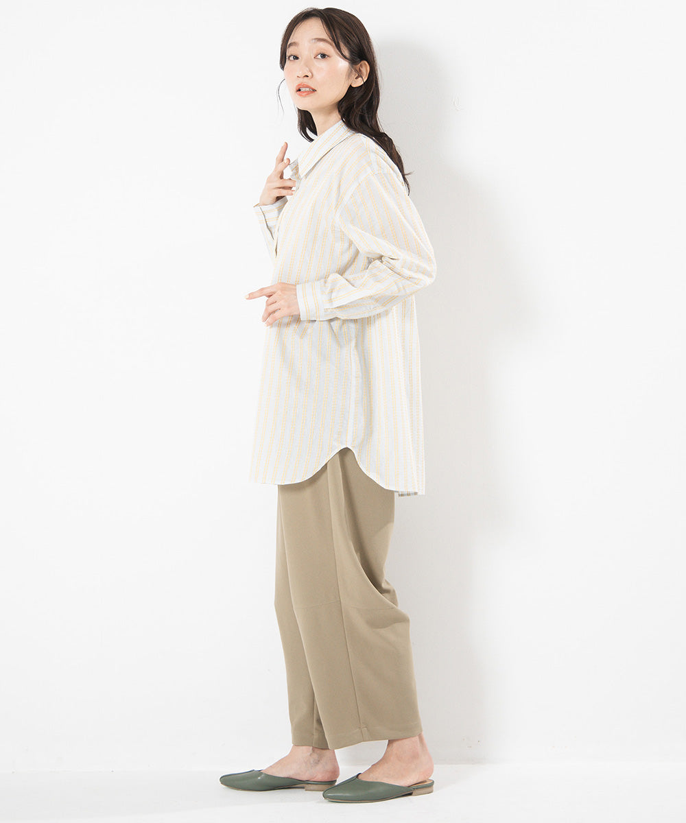 ストライプジャカードシャツ