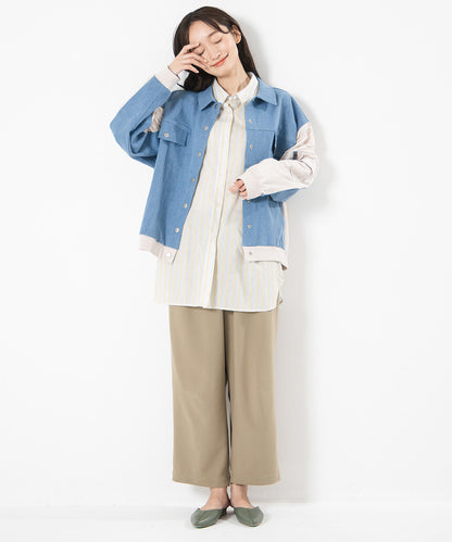 ストライプジャカードシャツ