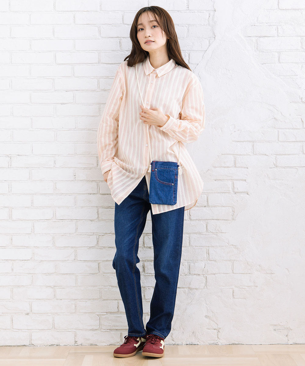 ストライプジャカードシャツ