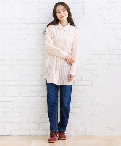 ストライプジャカードシャツ