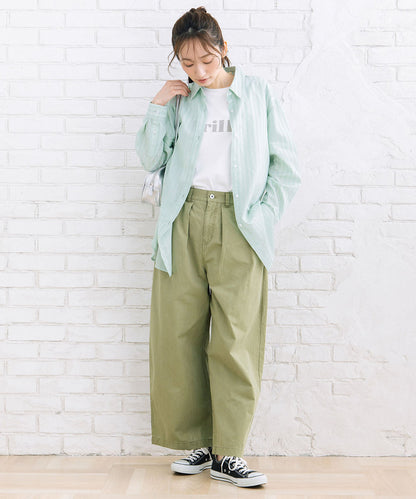 ストライプジャカードシャツ