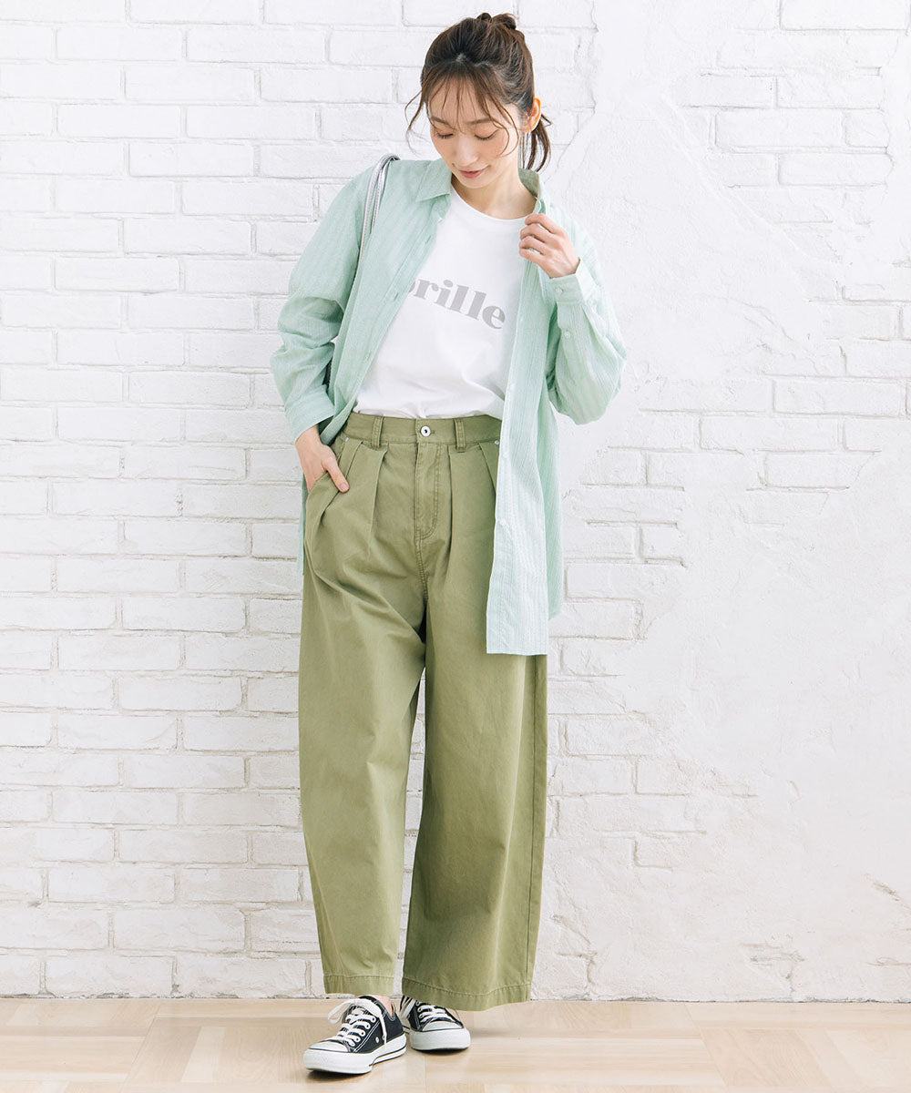 ストライプジャカードシャツ