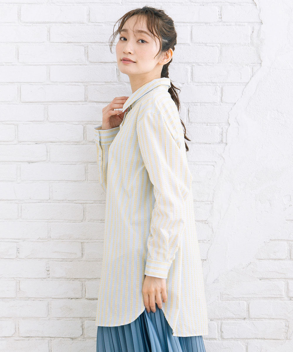 ストライプジャカードシャツ