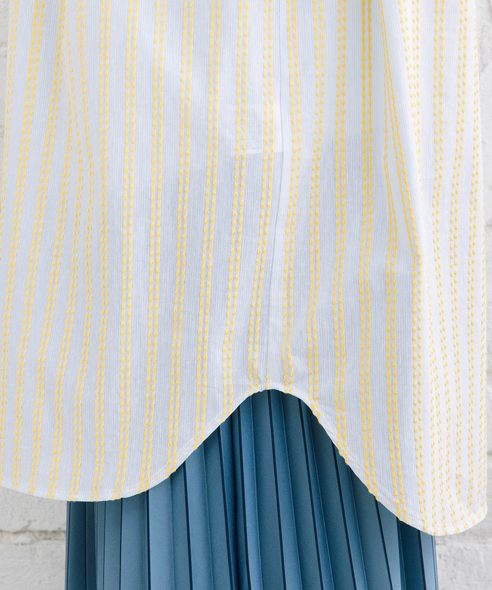 21号(6L～) ストライプジャカードシャツ