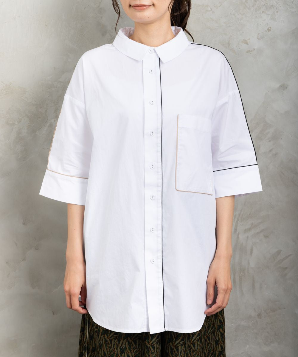 【大きいサイズ】 21号(6L～) FONTLAB 配色パイピングシャツ- マインドウインド公式オンラインストア