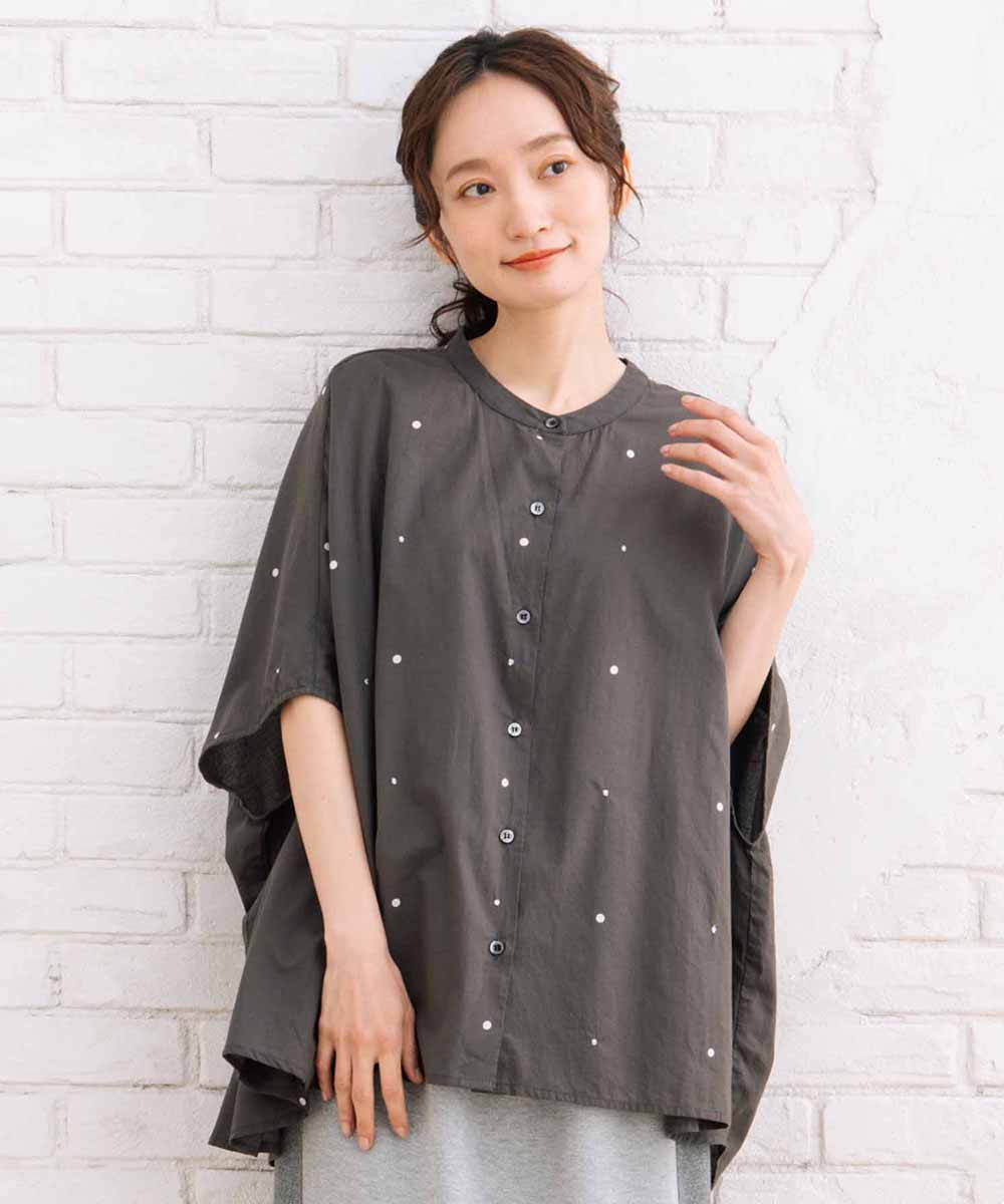 大きいサイズ レディース ドルマンシャツ ドット トップス｜sabstreet my standard(サブストリートマイスタンダード)