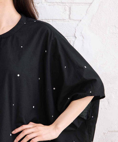 21号(6L～) INDESIGN プリント＆シャイニードットドルマンシャツ