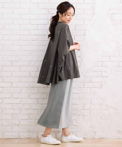 21号(6L～) INDESIGN プリント＆シャイニードットドルマンシャツ