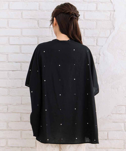 21号(6L～) INDESIGN プリント＆シャイニードットドルマンシャツ