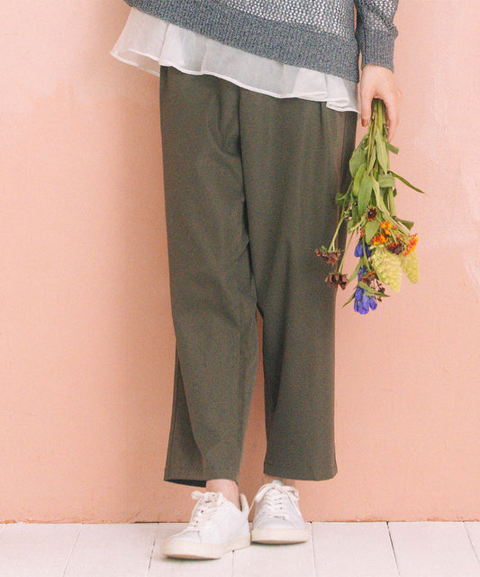 大きいサイズ レディース タックパンツ セミワイドパンツ ウエストゴム｜sabstreet my standard(サブストリートマイスタンダード)