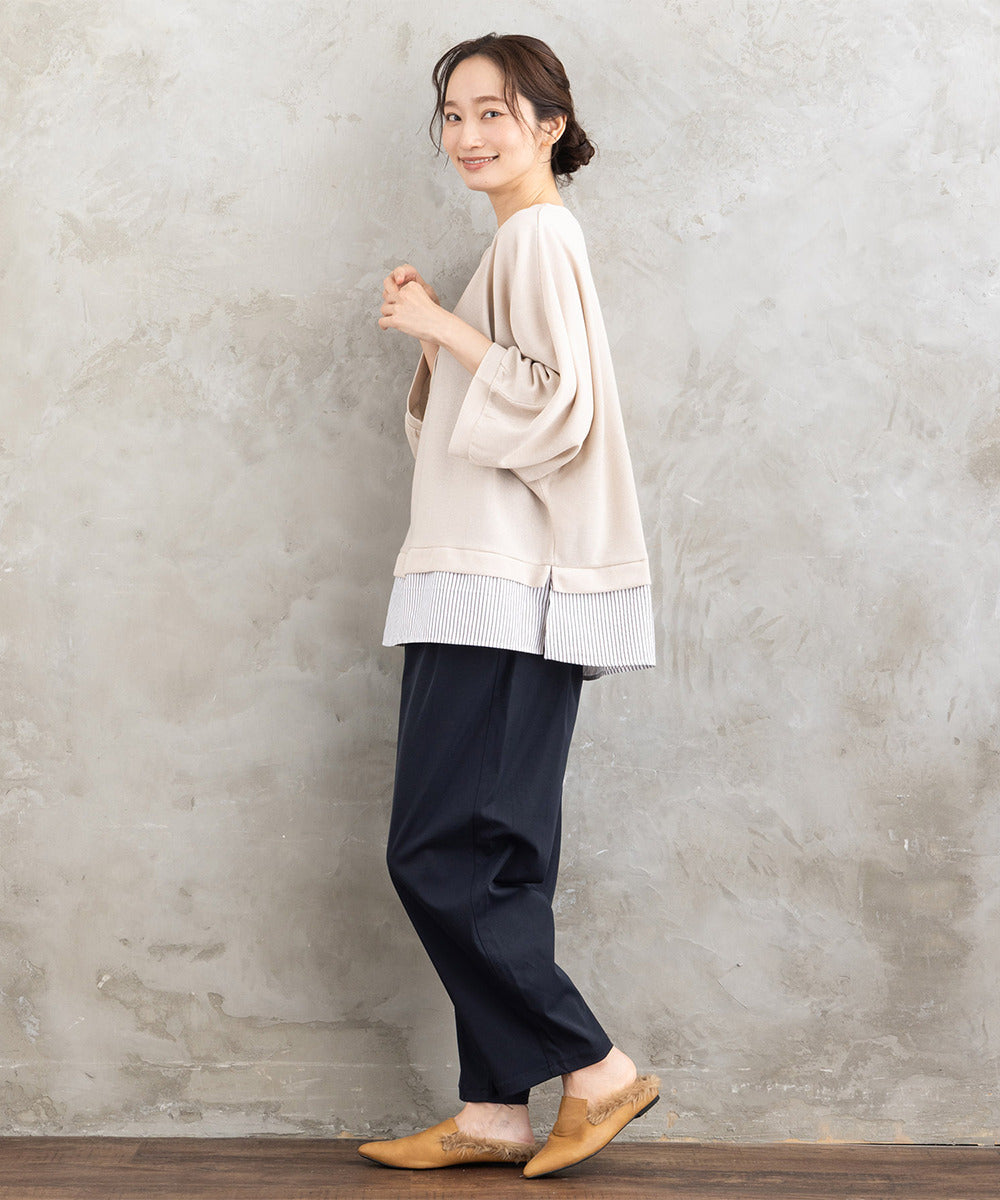 【撥水・COOL】ストレートタックパンツ