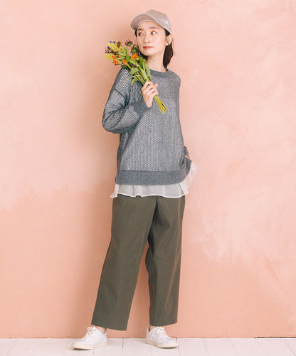 【撥水・COOL】ストレートタックパンツ