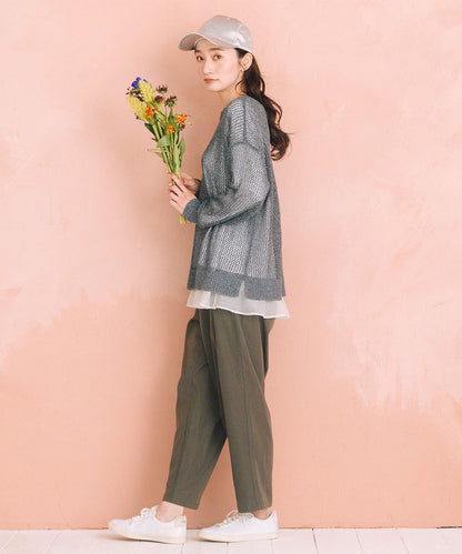 【撥水・COOL】ストレートタックパンツ