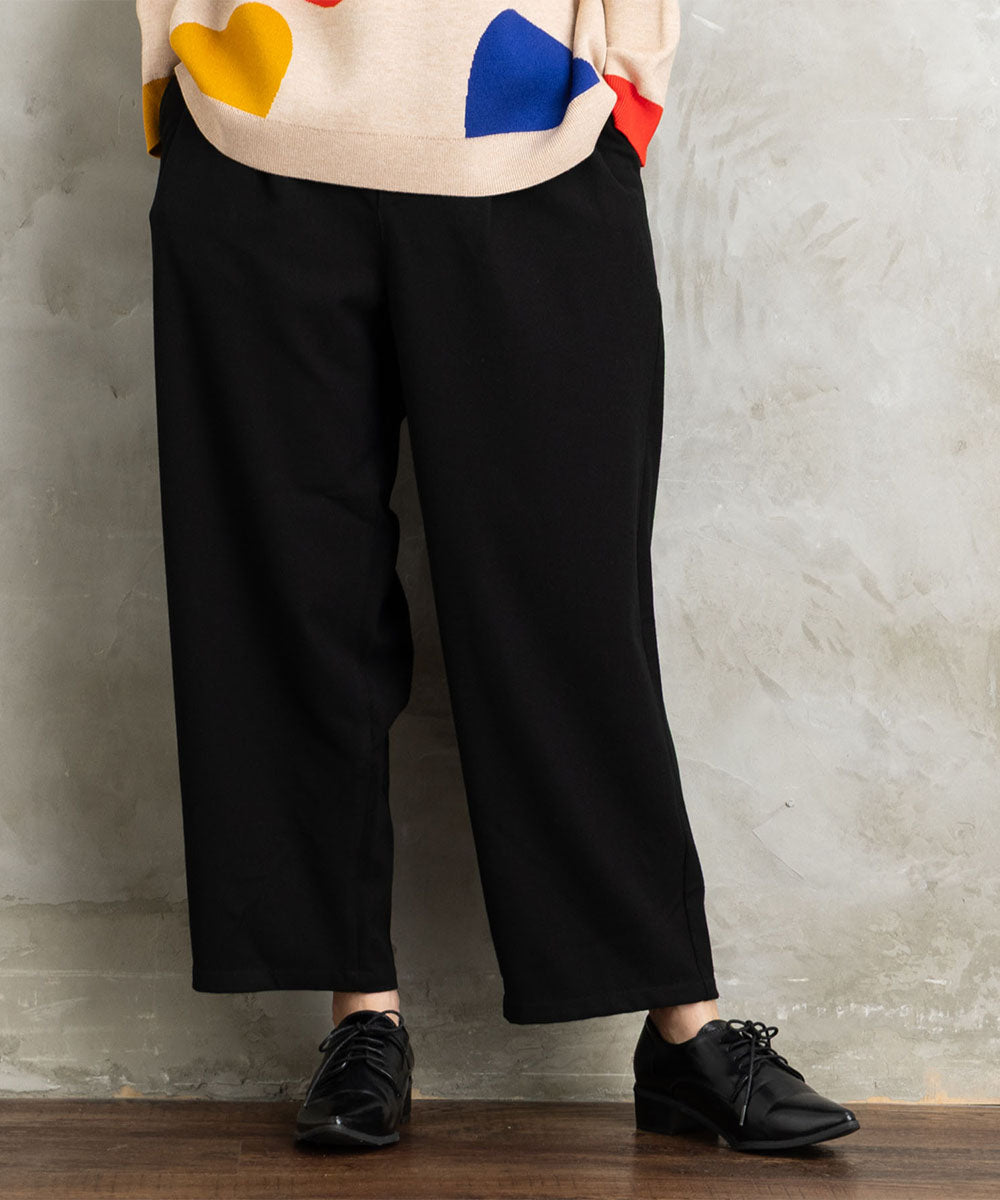 両面起毛セミワイドパンツ