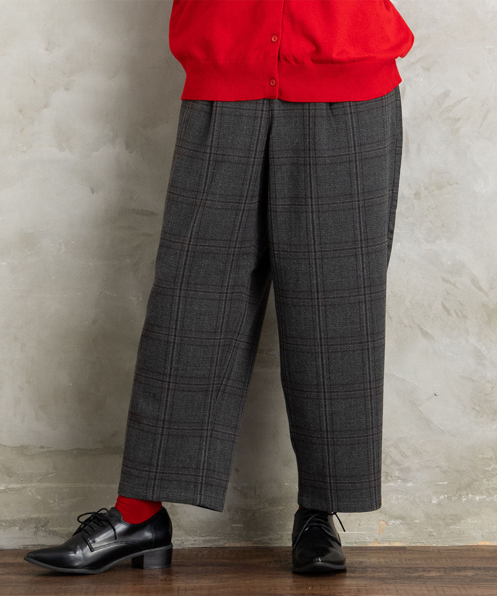 両面起毛セミワイドパンツ