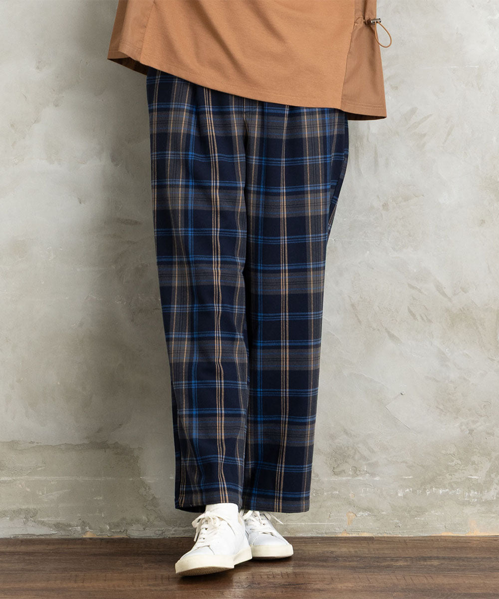 両面起毛セミワイドパンツ