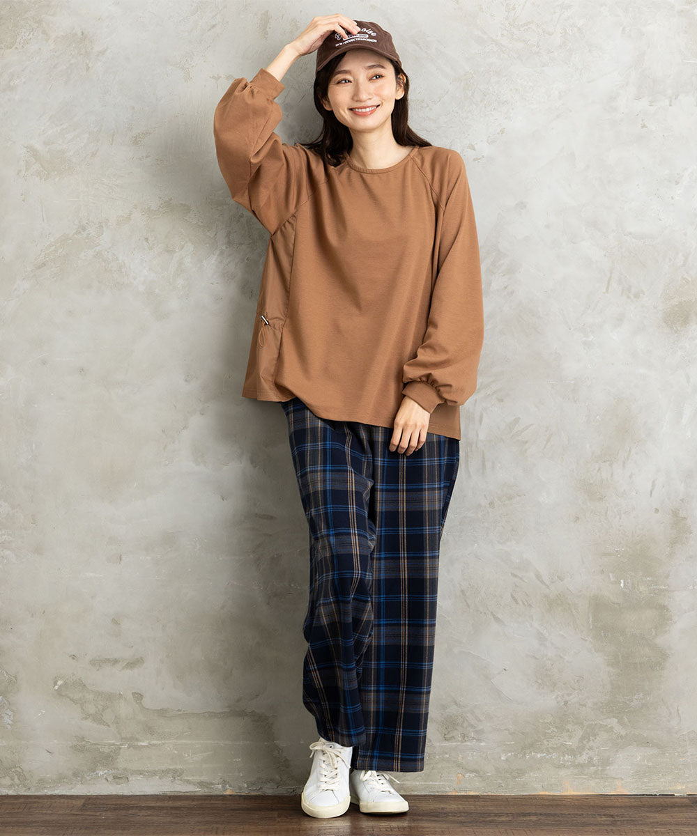 21号(6L～) 両面起毛セミワイドパンツ