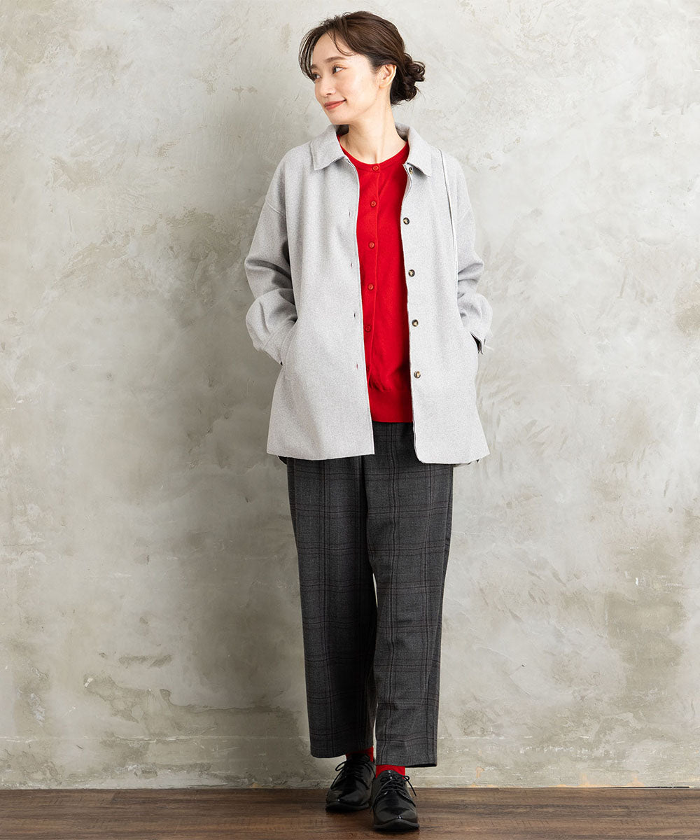 両面起毛セミワイドパンツ