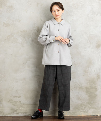 両面起毛セミワイドパンツ