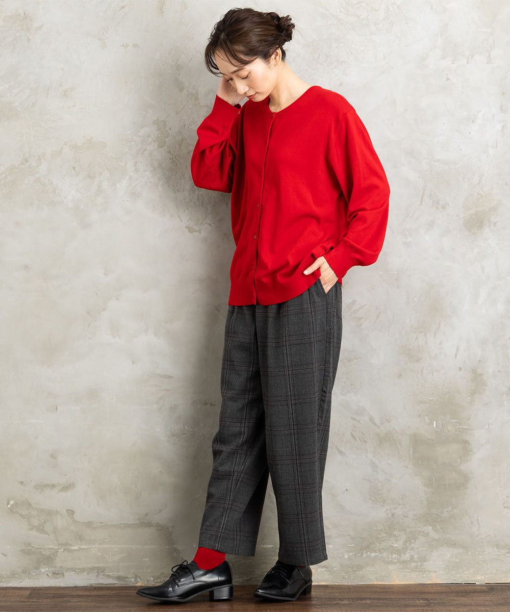 両面起毛セミワイドパンツ