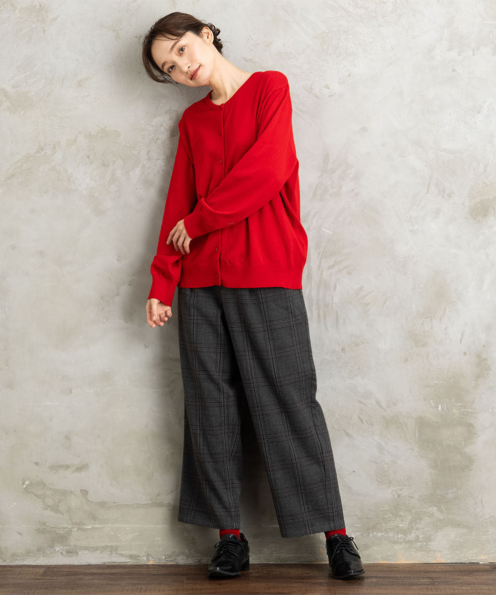 両面起毛セミワイドパンツ