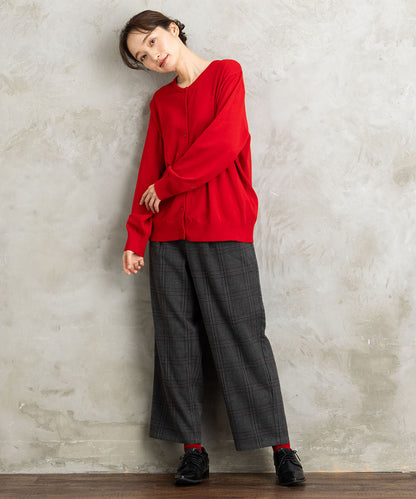 両面起毛セミワイドパンツ