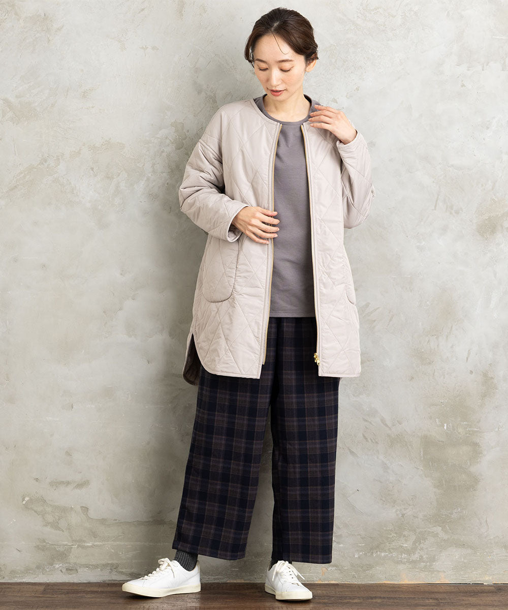 両面起毛セミワイドパンツ