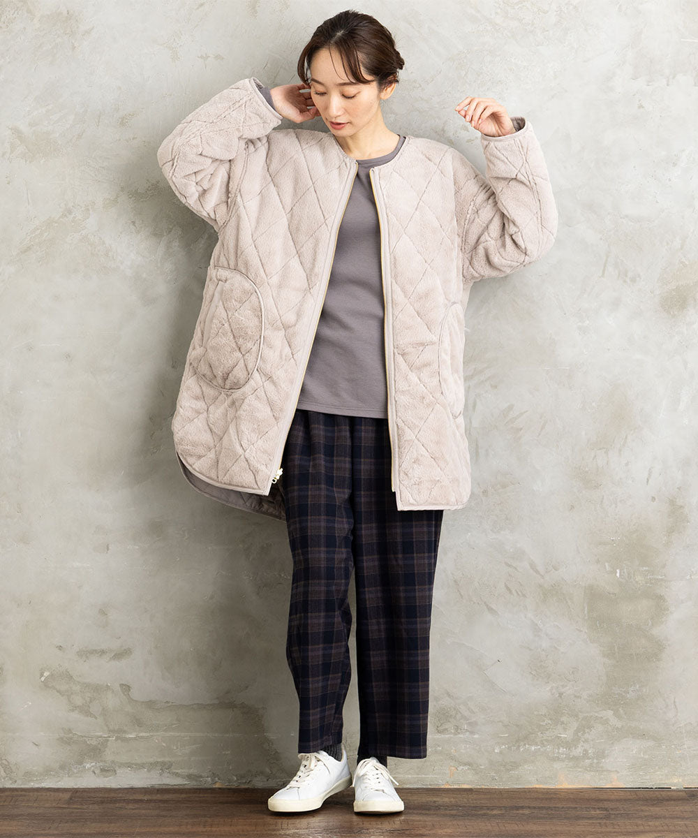 両面起毛セミワイドパンツ