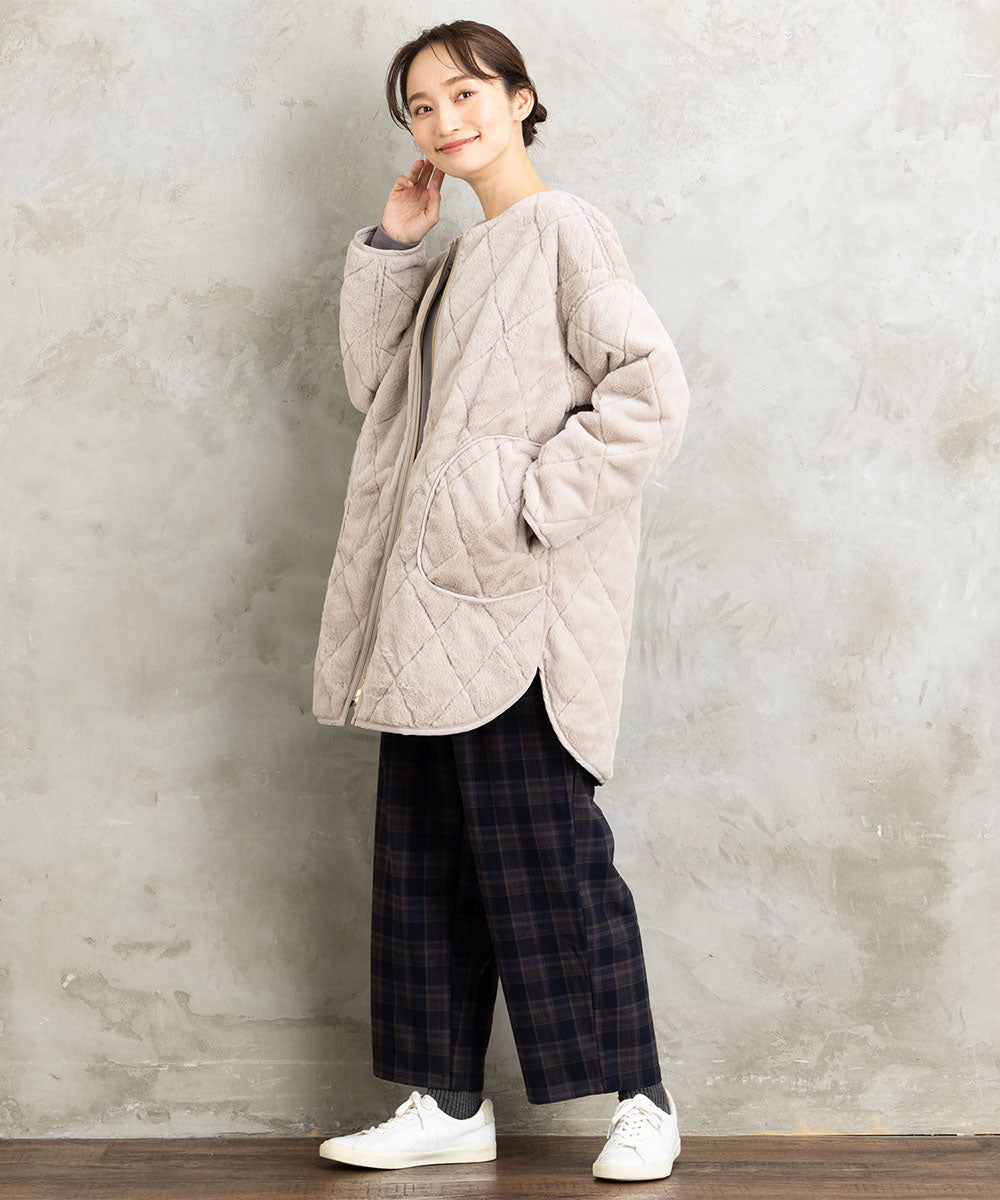 両面起毛セミワイドパンツ