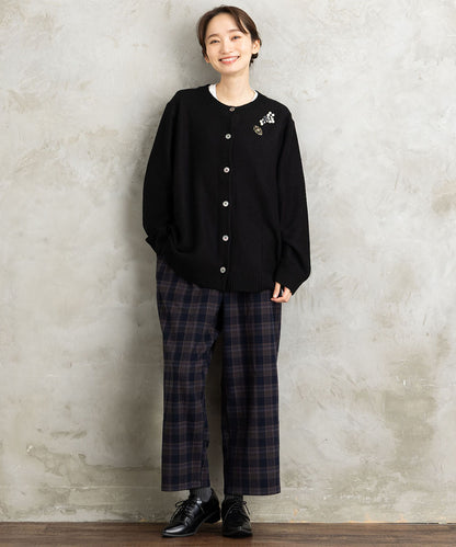 両面起毛セミワイドパンツ