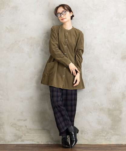 両面起毛セミワイドパンツ