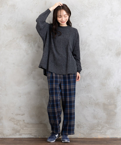 両面起毛セミワイドパンツ