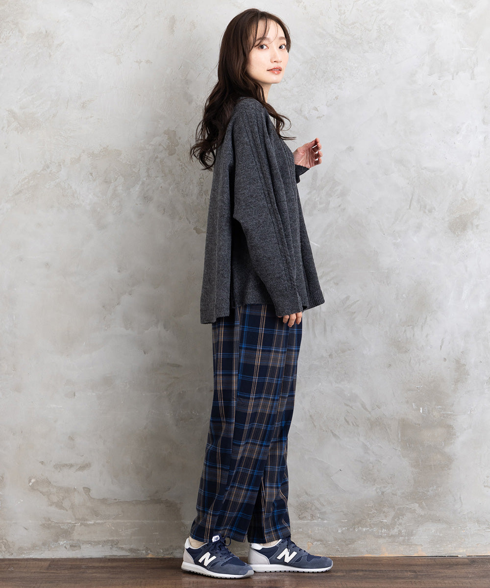 両面起毛セミワイドパンツ