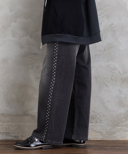 21号(6L～) SOPHIA CURVY スタッズデニムパンツ